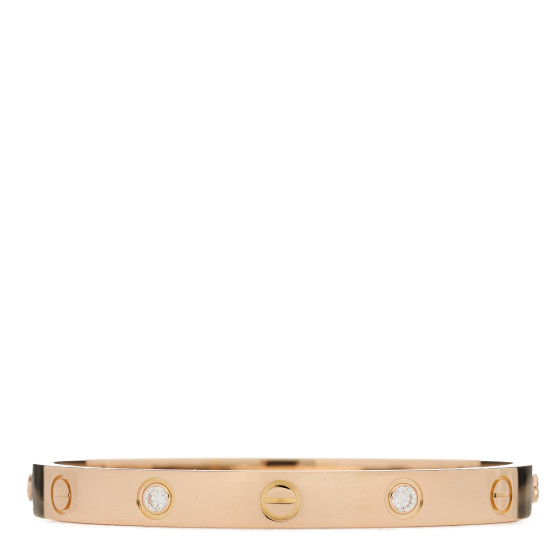 18K Pink Gold 4 Diamond LOVE Bracelet 16