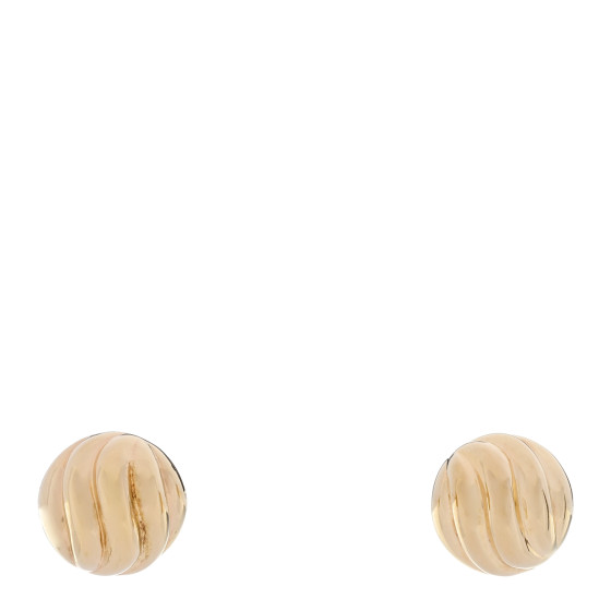 18K Yellow Gold 8mm Sculpted Cable Earrings