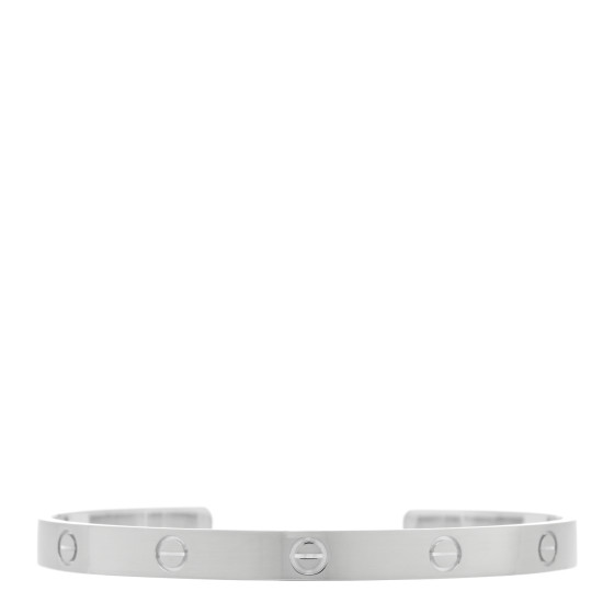 18K White Gold LOVE Cuff Bracelet 21