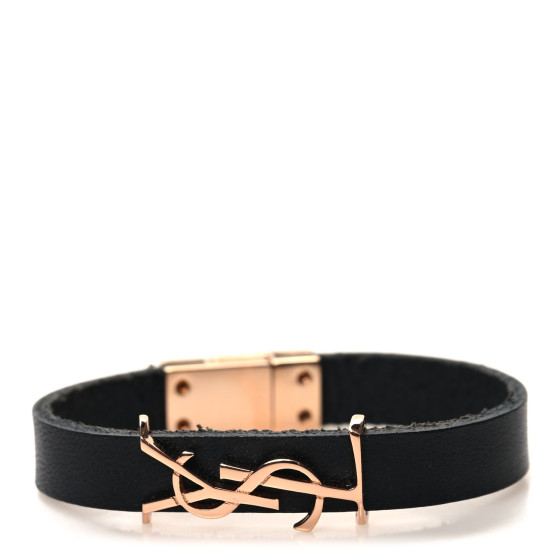Calfskin Opyum Bracelet M Black Gold