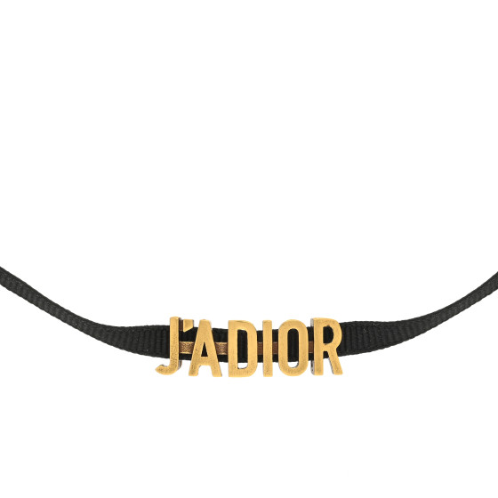 Grosgrain Ribbon J'Adior Logo Choker Necklace Black