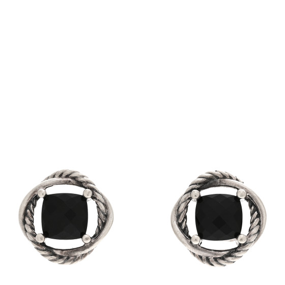 Sterling Silver Black Onyx 7mm Infinity Earrings