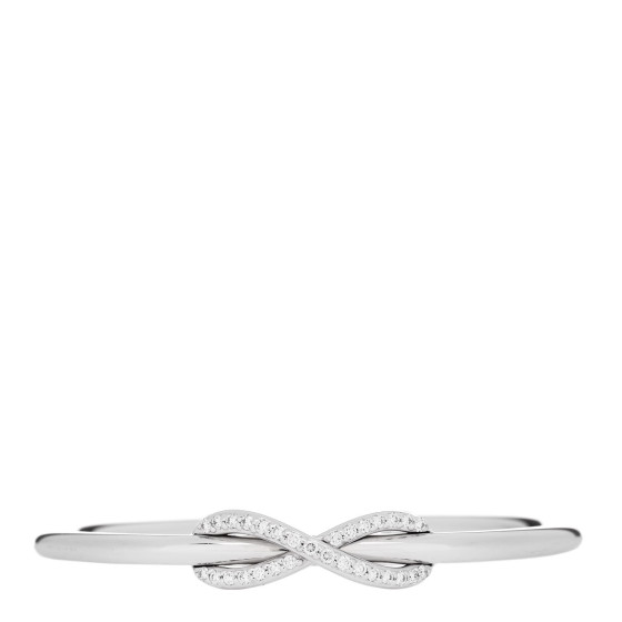 18K White Gold Diamond Infinity Cuff Bracelet