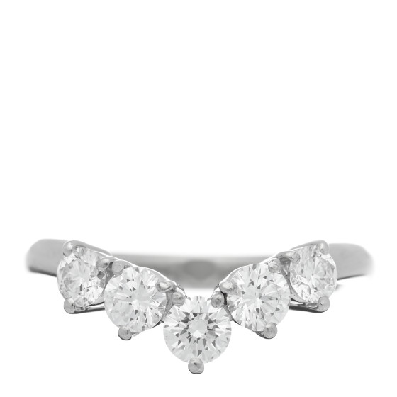 Platinum Diamond .72ct Curved Band Ring 50 5.25