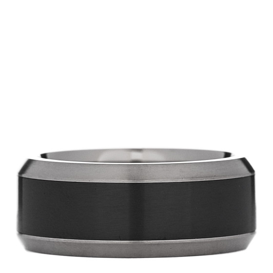 Black Titanium 8.5mm Beveled Band Ring 54 7
