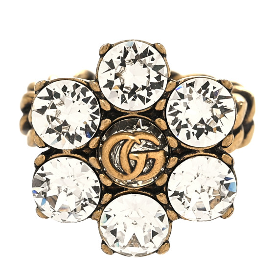 Metal Crystal Marmont Ring S Aged Gold