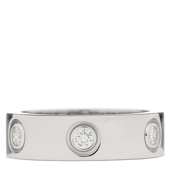 18K White Gold 6 Diamond 5.5mm LOVE Ring 49 5