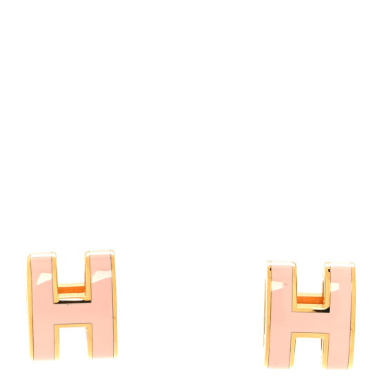 Gold Lacquered Mini Pop H Earrings Rose Sakura