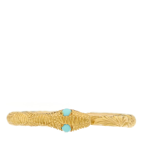18K Yellow Gold Turquoise Ouroboros Snake Ring 50 5.5