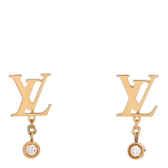 18K Yellow Gold Diamond Idylle Blossom LV Stud Earrings