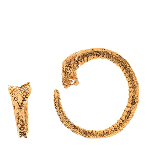 Metal Asymmetrical Cobra Earrings Gold
