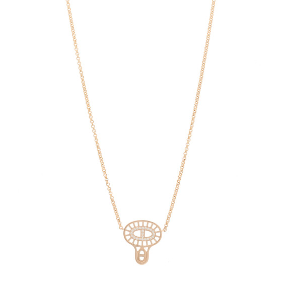 18K Rose Gold Diamond Chaine D'Ancre Divine Pendant Necklace ST