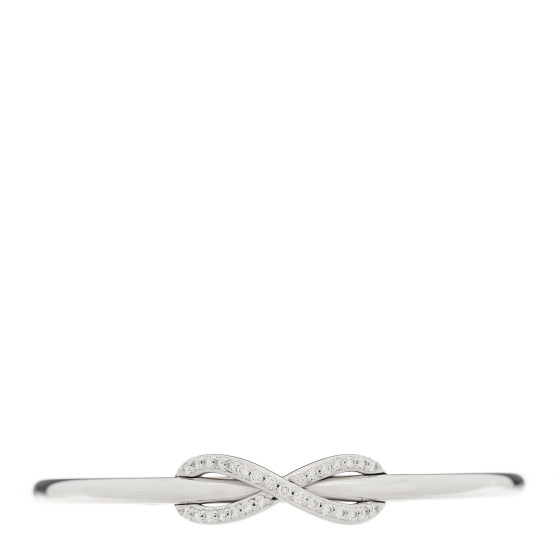 18K White Gold Diamond Infinity Cuff Bracelet