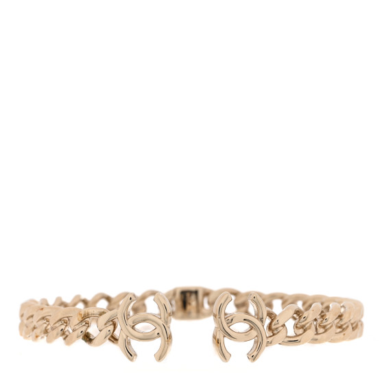 Metal CC Chain Link Choker Necklace S Gold