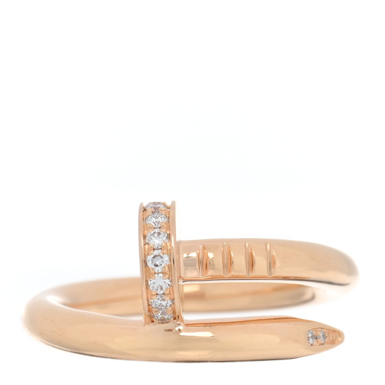 18K Pink Gold Diamond Juste Un Clou Ring 50 5.25