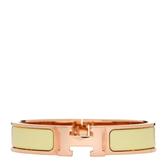 Enamel Narrow Clic Clac H Bracelet PM Jaune Citron