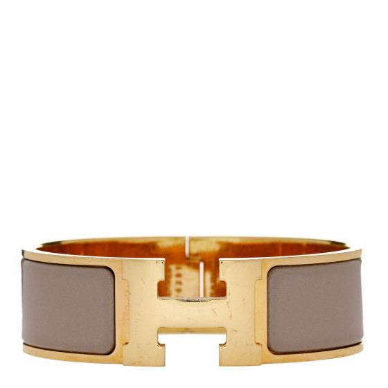 Enamel Wide Clic Clac H Bracelet PM Marron Glace