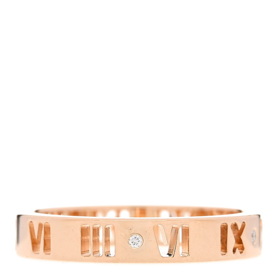18K Rose Gold Diamond Atlas Pierced Ring 54 6.75