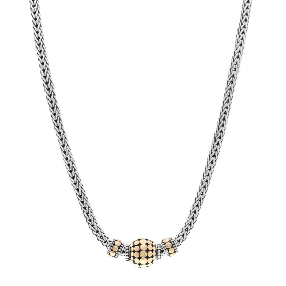 Sterling Silver 18K Yellow Gold Dot Classic Chain Necklace