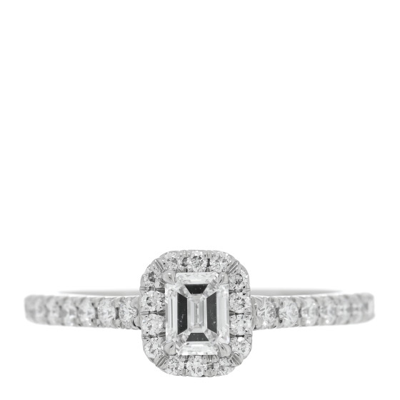 Platinum Diamond .21ct Soleste Emerald Cut Engagement Ring 47 4