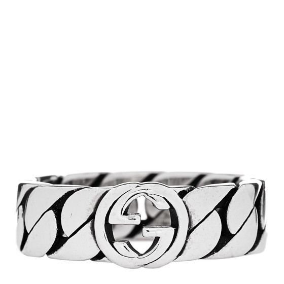 Sterling Silver Interlocking G Chainlink Band Ring 54 7