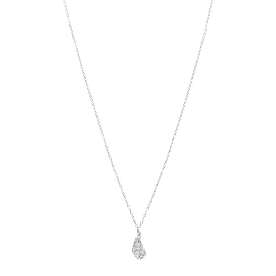 Platinum Diamond 6mm Elsa Peretti Teardrop Pendant Necklace