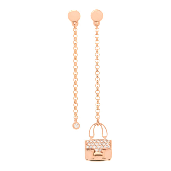 18K Rose Gold Diamond Constance Amulettes Drop Earrings