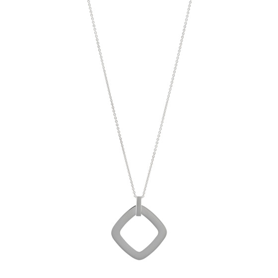 Sterling Silver 1837 Open Square Pendant Necklace