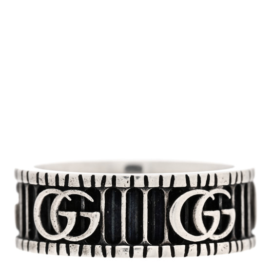 Sterling Silver Double G Band Ring 58 8.25