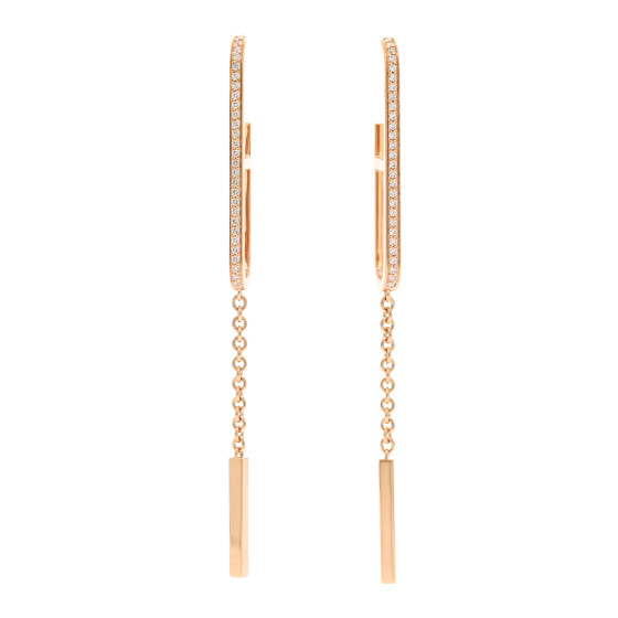 18K Rose Gold Diamond Ever Chaine D'Ancre Earrings