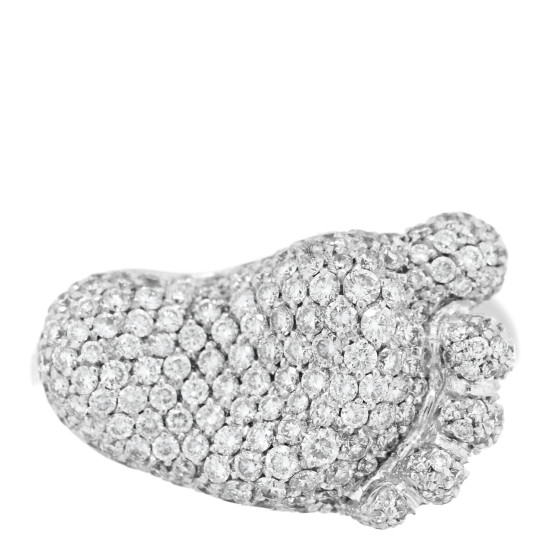 18K White Gold Diamond Baby Foot Ring 53 6.25