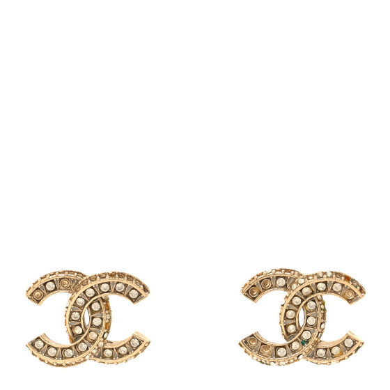Crystal Timeless CC Earrings Light Gold