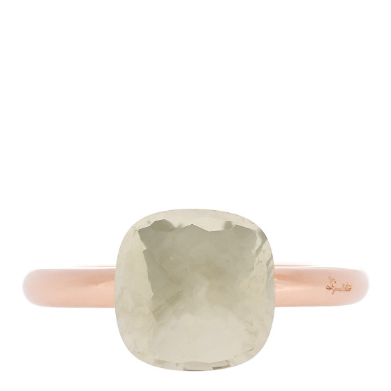 18K Rose Gold White Topaz Nudo Ring 49 4.75