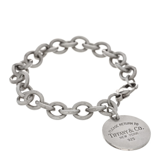 Sterling Silver Return to Tiffany Round Tag Charm Bracelet
