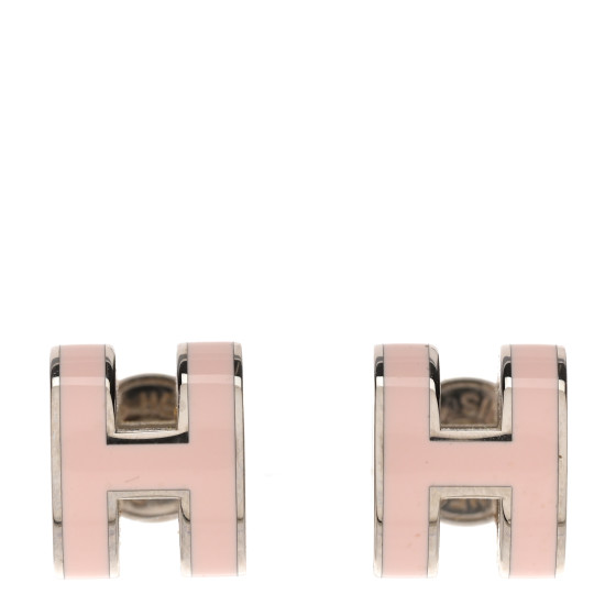 Palladium Lacquered Mini Pop H Earrings Rose Dragee