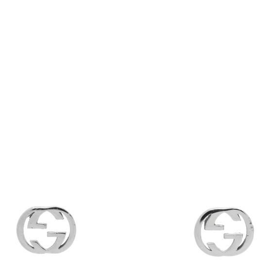 18K White Gold Interlocking G Stud Earrings