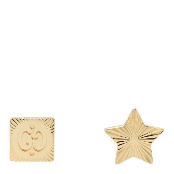 18K Yellow Gold Icon Square Star Earrings