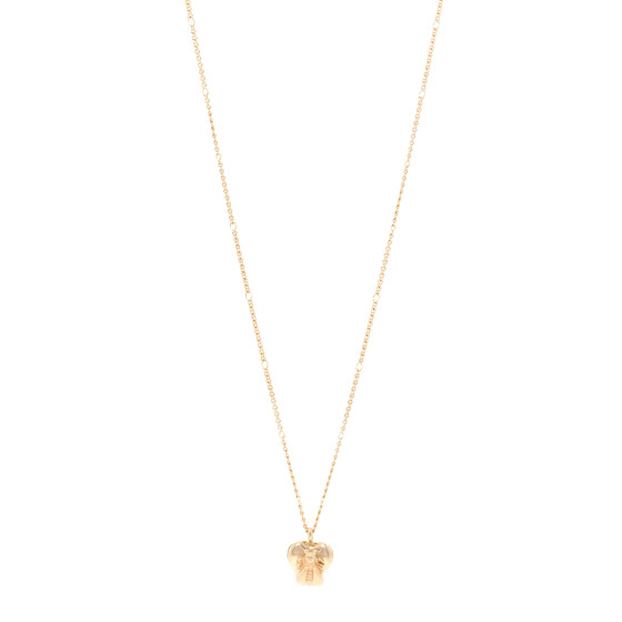 18K Yellow Gold Le Marche Des Merveilles Bee Heart Pendant Necklace