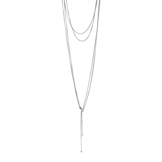 Sterling Silver 18K Yellow Gold Diamond Petite Helena Y Necklace