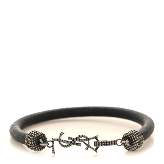 Crinkled Calfskin Opyum Bracelet Black