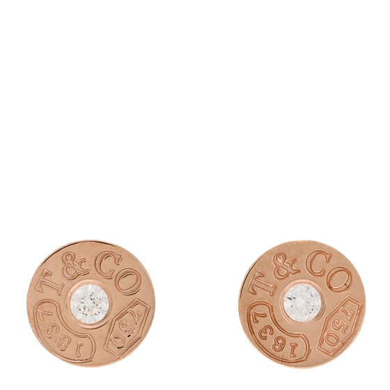 18K Rose Gold Diamond 1837 Circle Earrings