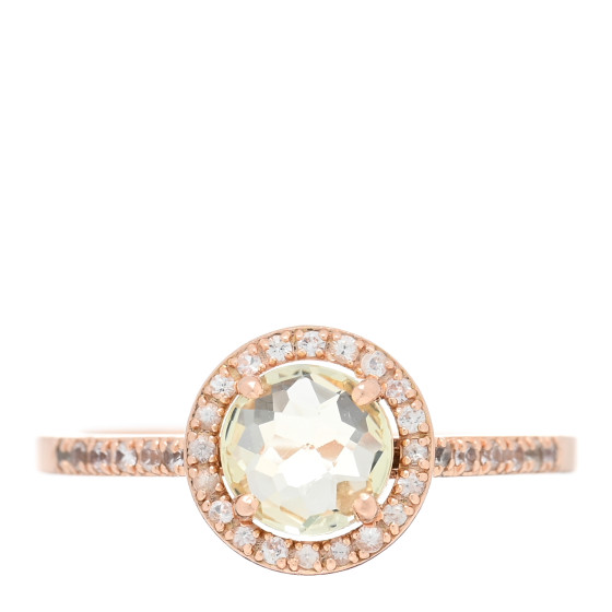 14K Rose Gold Citrine White Sapphire Cocktail Ring 54 7