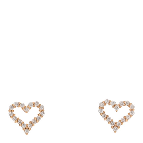 18K Rose Gold Diamond Extra Mini Heart Earrings