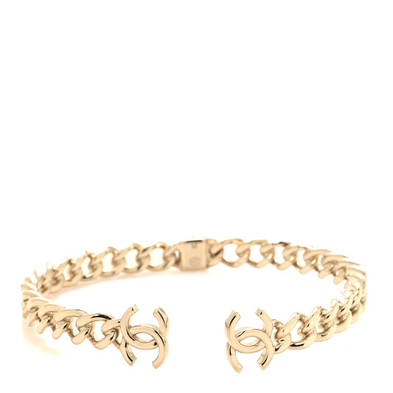 Metal CC Chain Link Choker Necklace M Gold