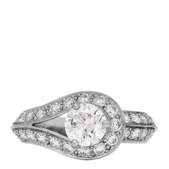 Platinum Diamond .70ct Couture Solitaire Ring 48 4.5