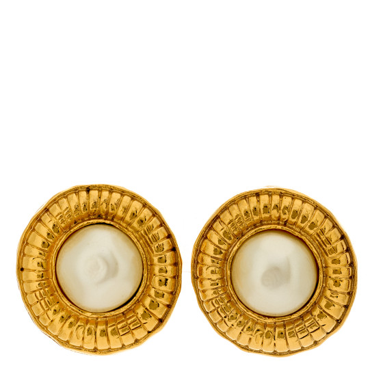 Pearl Clip On Earrings Gold