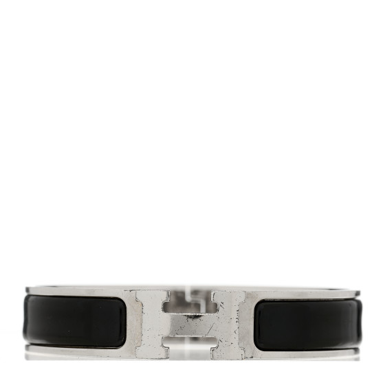 Enamel Narrow Clic Clac H Bracelet PM Black