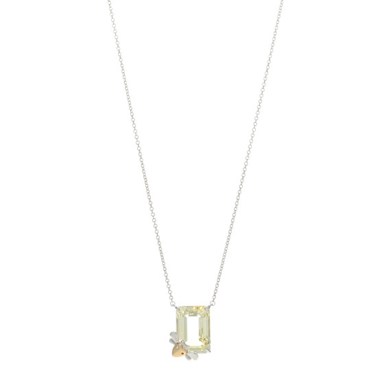 Sterling Silver 18K Yellow Gold Yellow Quartz Return to Love Bugs Necklace
