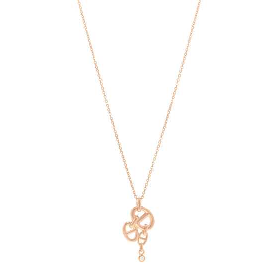 18K Rose Gold Diamond Chaine D Ancre Enchainee Necklace MM