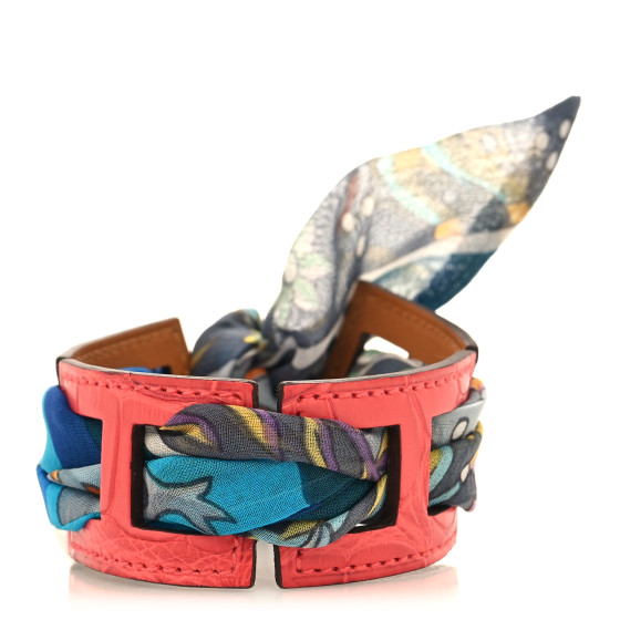 Matte Alligator SIlk Ribbon Bracelet PM Multicolor